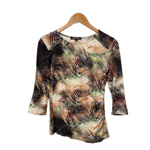 Linea Domani 3/4 sleeve top in earthy tones